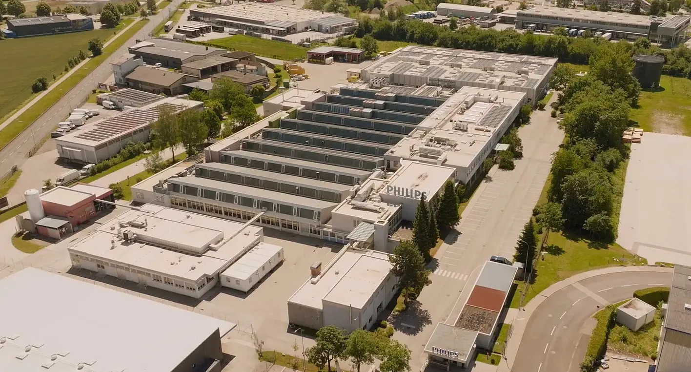 Aerial view of the Philips site in Klagenfurt. © Philips